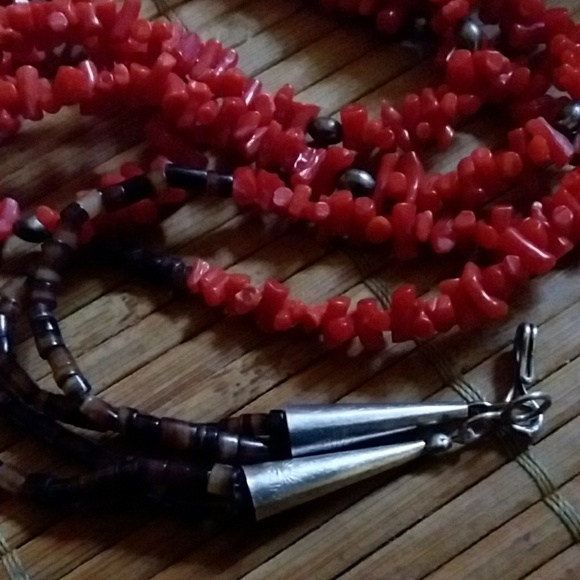 Native American Coral Necklace Vintage - Picture 2 of 4